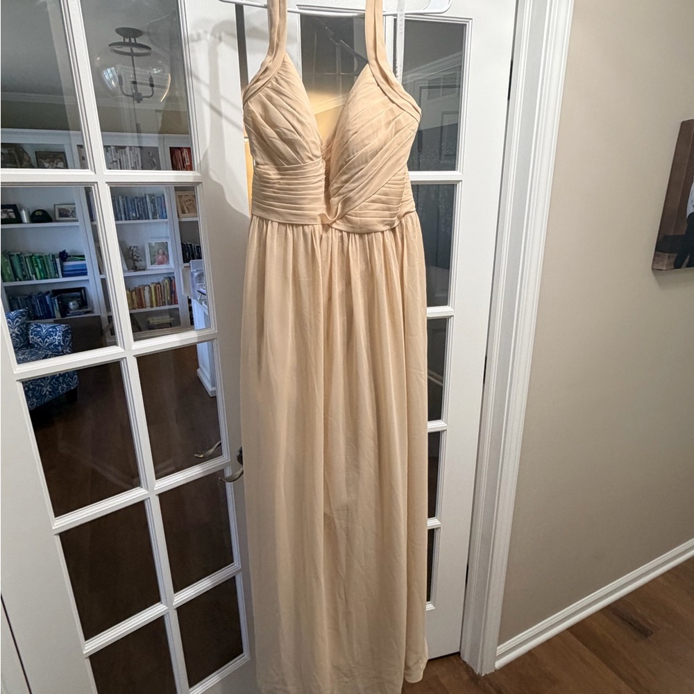 Azazie Strapless Cream Gown